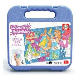 Educa Colouring 50 Sirenas Glitter
