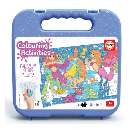 Educa Colouring 50 Sirenas Glitter