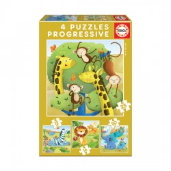 Puzzle Progressivo Animais Selvagens