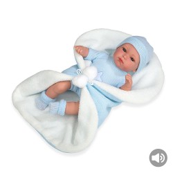 Bonecas Arias Elegance 33 cm Erea Azul com Manta + Som - 60253