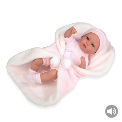 Bonecas Arias Elegance 33 cm Erea Rosa com Manta + Som - 60252