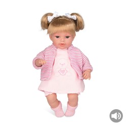 Bonecas Arias Elegance 33 cm Lua Rosa Loira +  Som - 60256