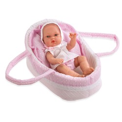 Bonecas Arias Elegance 33 cm Natal Rosa com Alcofa - 60220