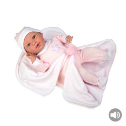 Muñecas Arias Elegance 42 cm Iria Rosa con Manta y Sonido - 65250