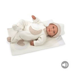 Muñecas Arias Elegance 45 cm Lois Beige con Mantita c/ Sonido - 65159