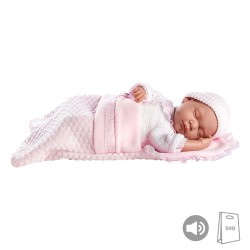 Muñecas Arias Elegance PB 45 cm Leo Rosa com Sonido - 55138