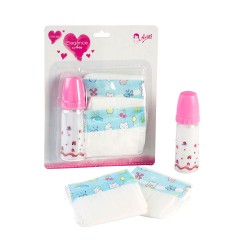 Muñecas Arias Set Elegance con Biberon Magico y 2 Pañeles - 60267